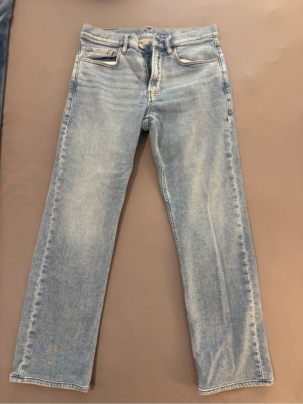 Faherty Light Wash Stretch Terry Men's Straight Jeans